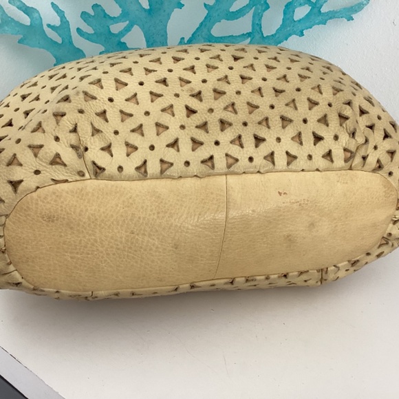 Fossil laser cut yellow leather handbag purse medium size - Picture 6 of 14